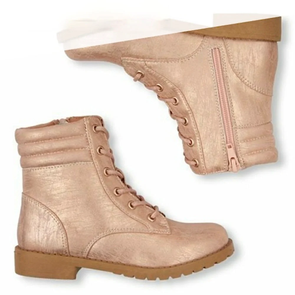 The Children’s Place golden combat boots